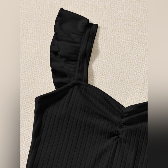 Frenchy Black Ruffle Top - Picture 4 of 5